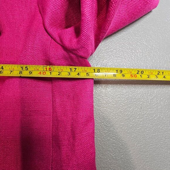 Talbots Womens 2 Pink Linen Three Button Blazer - Picture 7 of 13